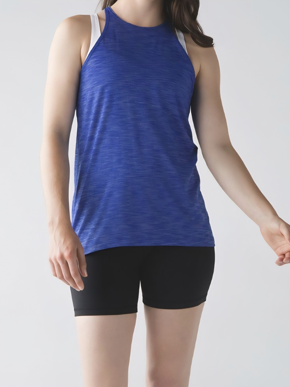 Lululemon Trapeze Twist Tank Heathered Harbor Blue
